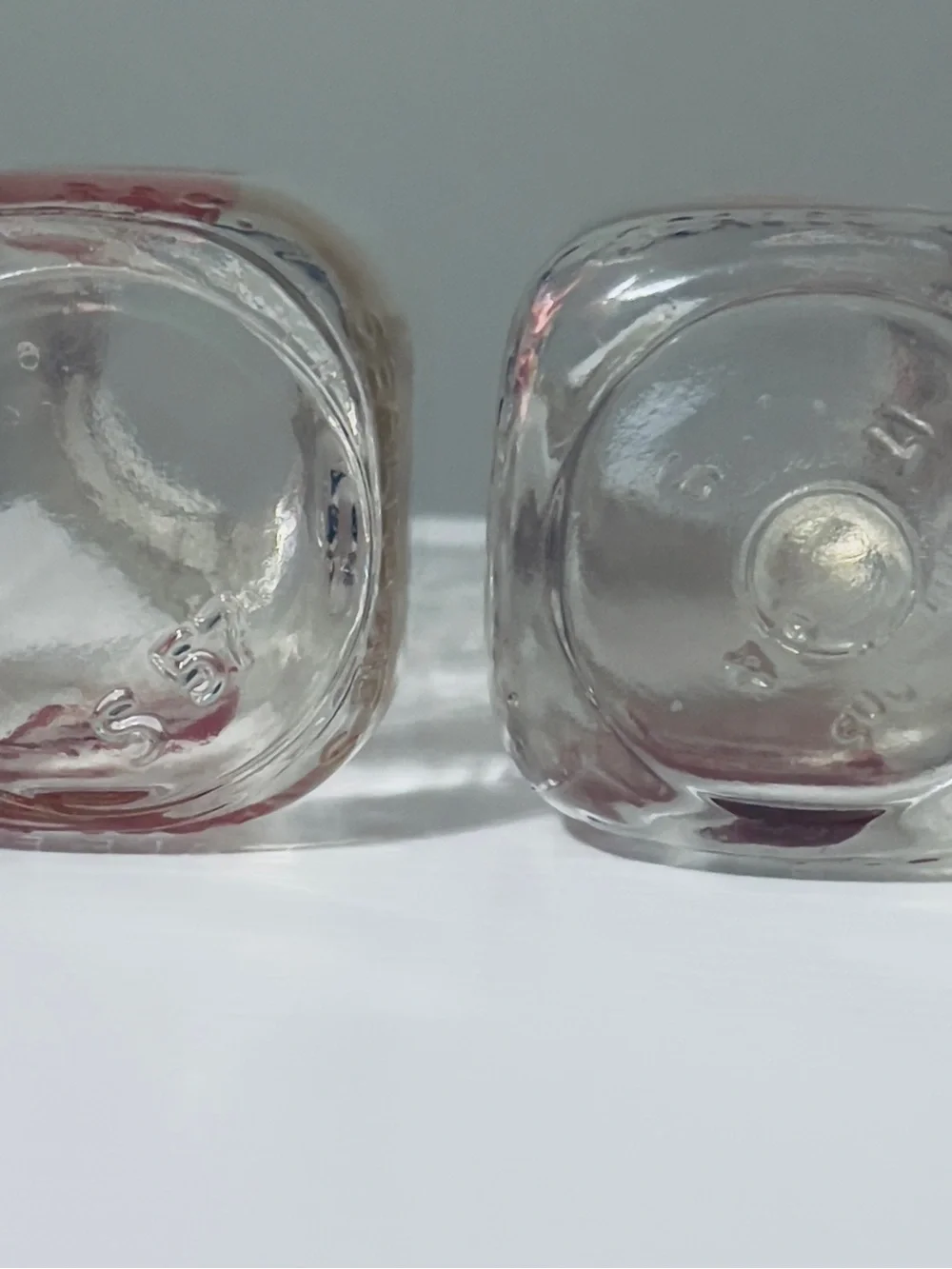 Vintage Pet Dairy Half Pint Glass Milk Bottles 1950’s Advertising Set Of 2